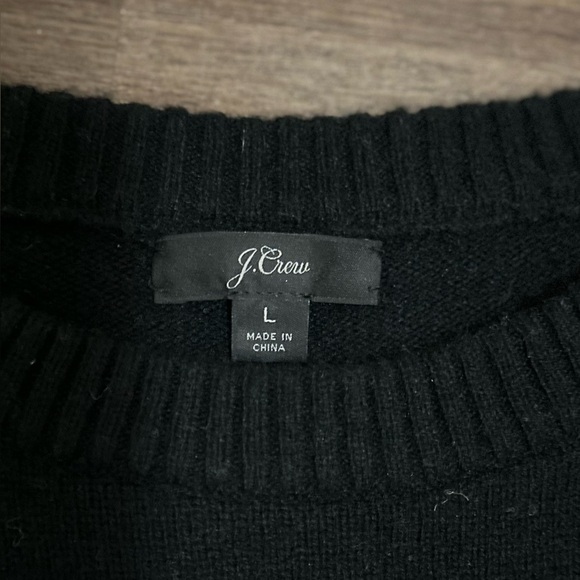 J. Crew Crewneck Sweater with Jeweled Buttons in Black. Size L - Picture 7 of 11
